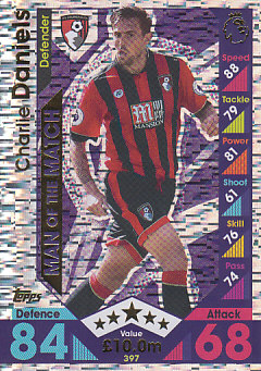 Charlie Daniels AFC Bournemouth 2016/17 Topps Match Attax Man of the Match #397